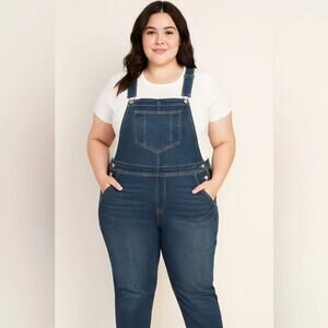 NWT Old Navy Women’s Plus Size 26 Denim Overalls Medium Wash Adjustable Straps